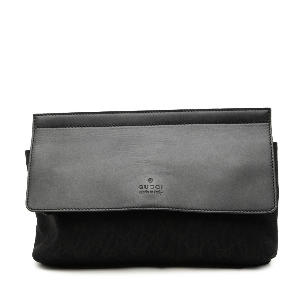 Pre-Loved Gucci GG Canvas and Leather Web Belt Bag